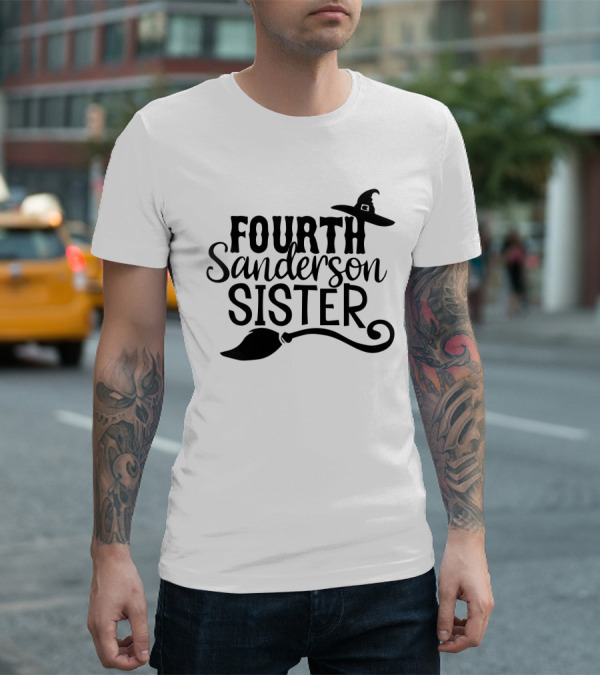 Fourth Sanderson Sister Witch Hat Broomstick T-Shirt