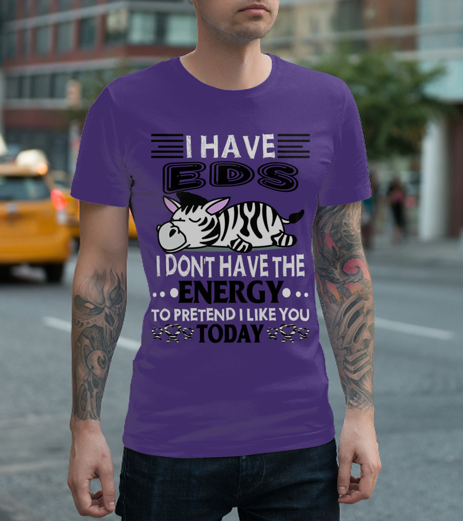 I Have EDS I Don't Have The Energy To Pretend I Like You Today Zebra T-Shirt