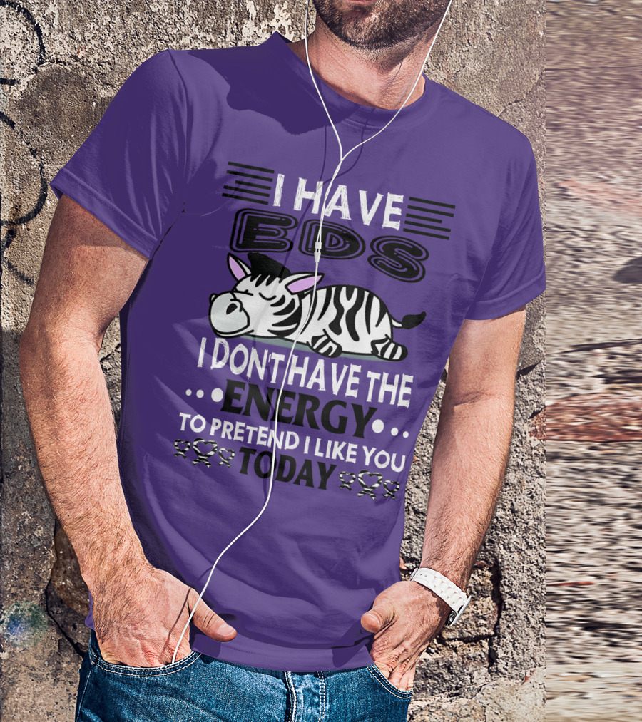 I Have EDS I Don't Have The Energy To Pretend I Like You Today Zebra T-Shirt