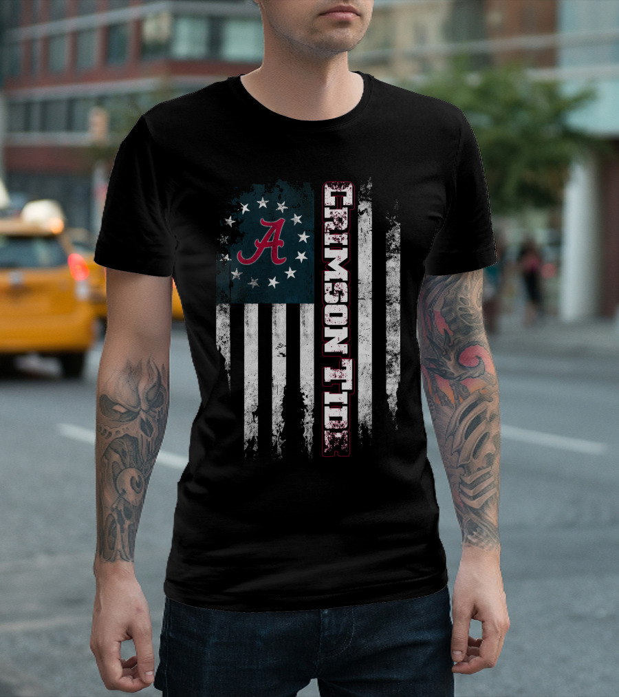 Crimson Tide A Flag Stars Stripes T-Shirt