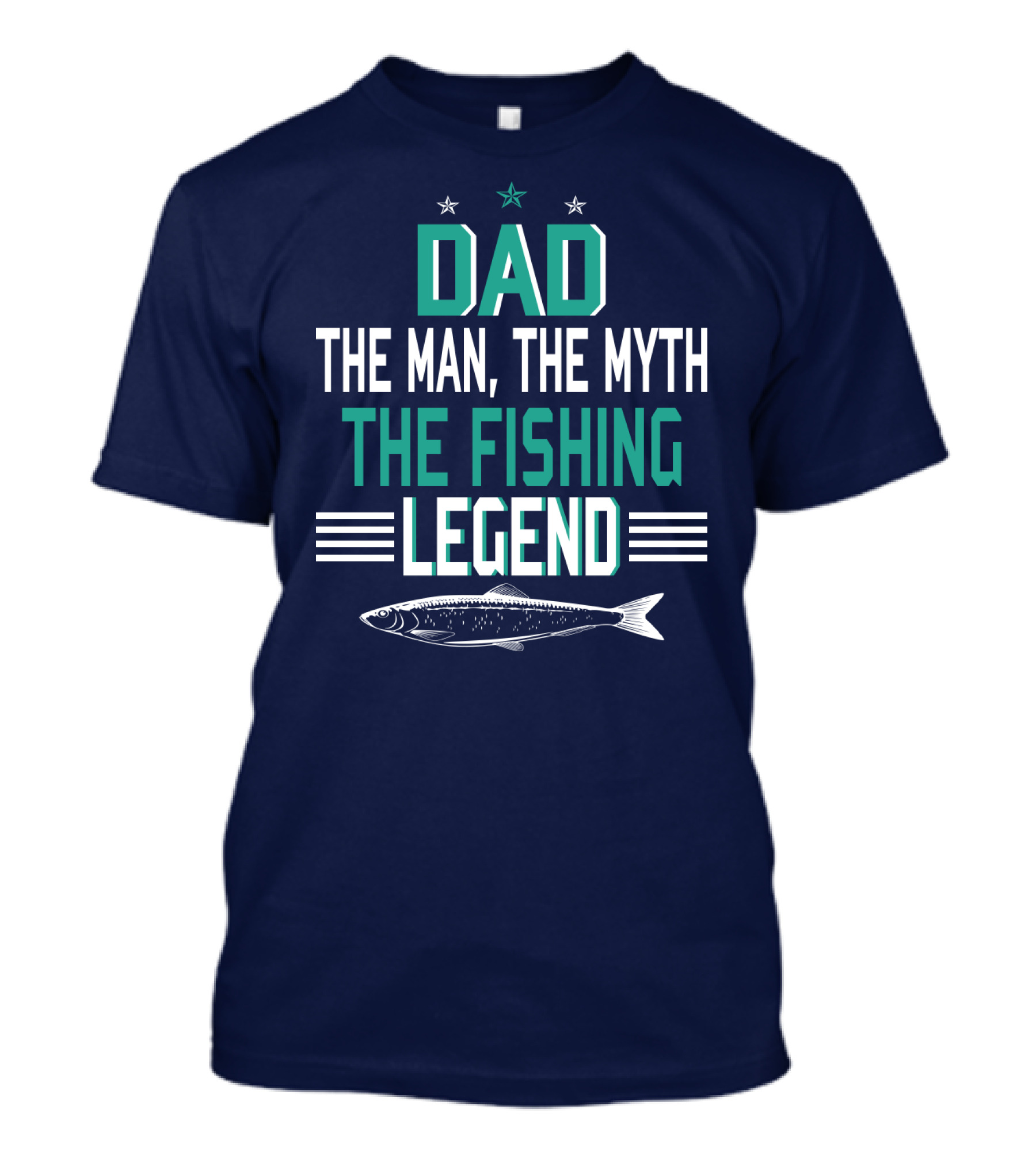Dad The Man The Myth The Fishing Legend With Stars And Fish T-Shirt