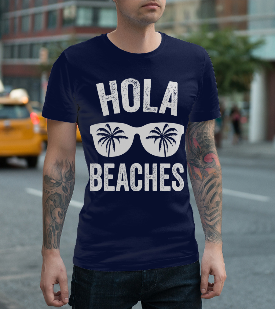 Hola Beaches Sunglasses Palm Trees T-Shirt