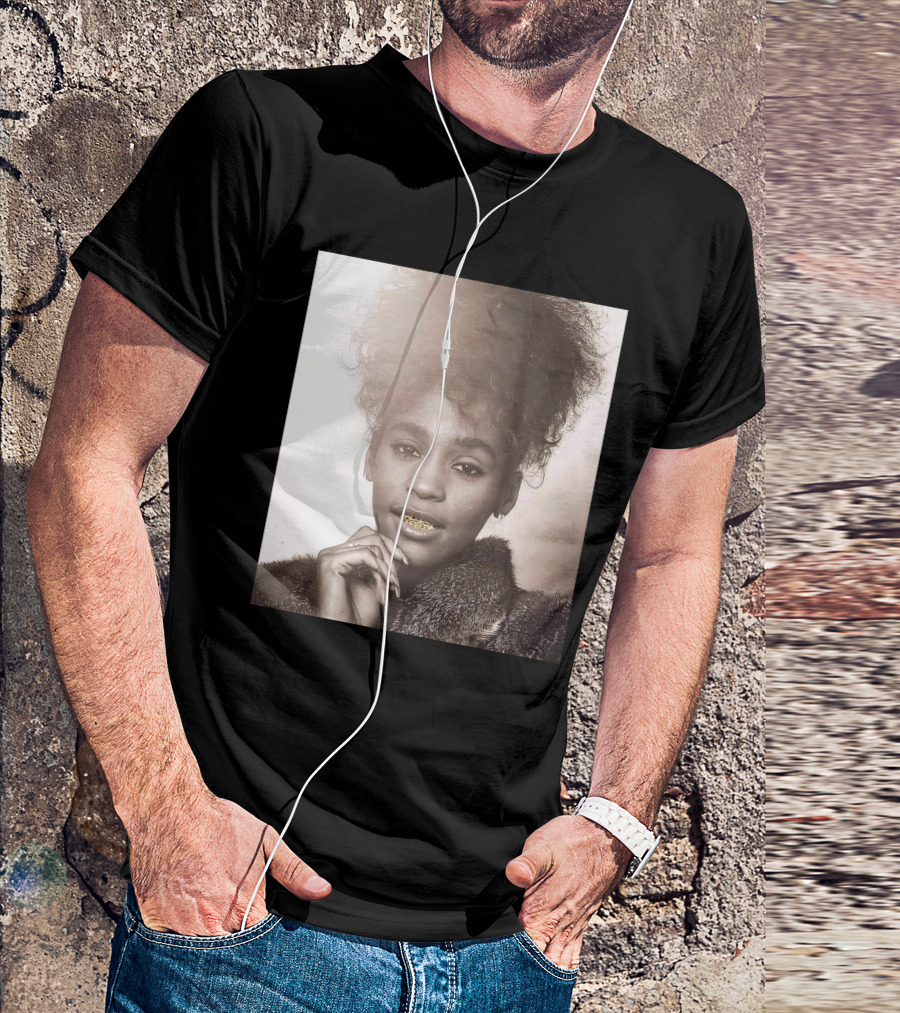 Whitney Houston Iconic Look With Gold Grill T-Shirt
