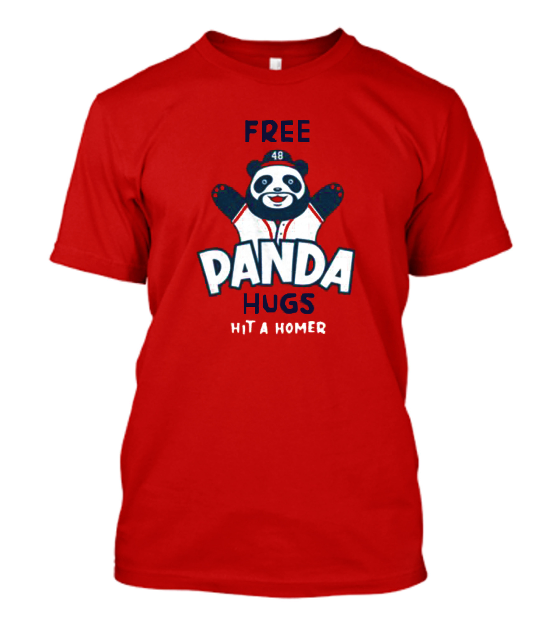 Free Panda Hugs Hit A Homer 48 Baseball Jersey T-Shirt