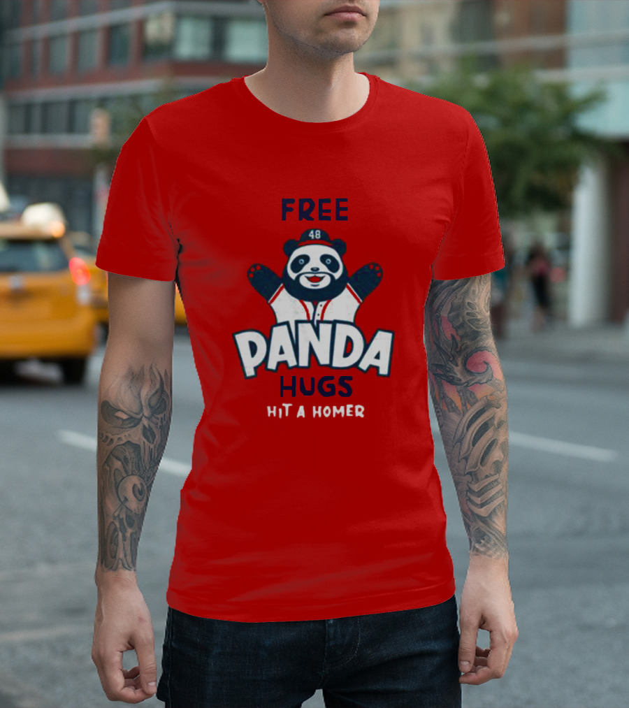 Free Panda Hugs Hit A Homer 48 Baseball Jersey T-Shirt