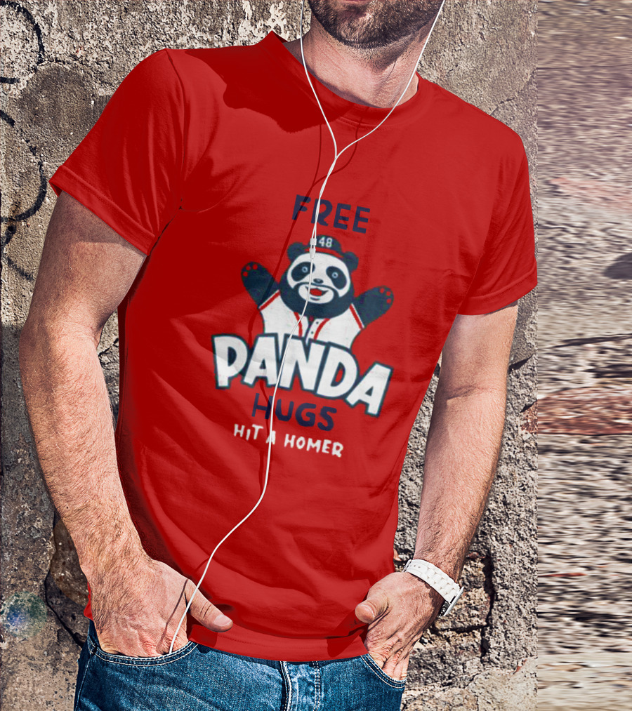 Free Panda Hugs Hit A Homer 48 Baseball Jersey T-Shirt