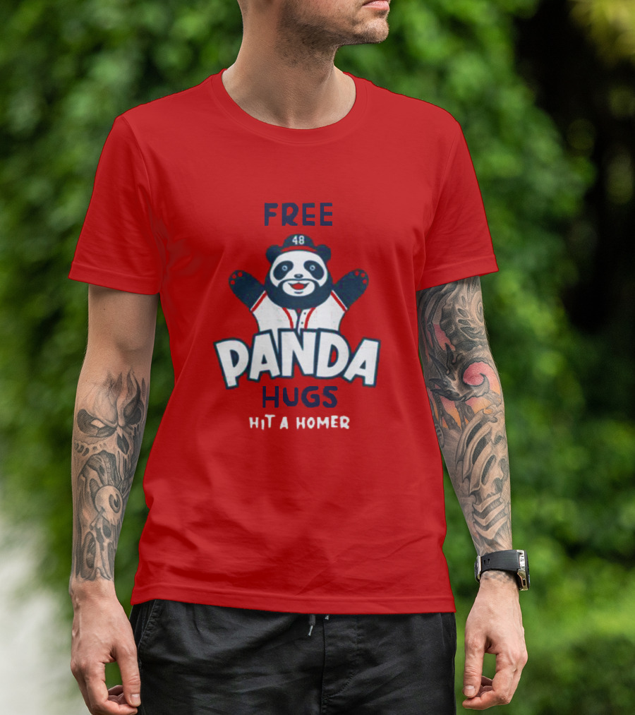 Free Panda Hugs Hit A Homer 48 Baseball Jersey T-Shirt