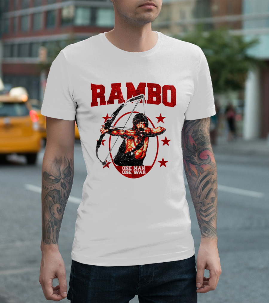 Rambo One Man One War Sylvester Stallone Bow Six Stars T-Shirt