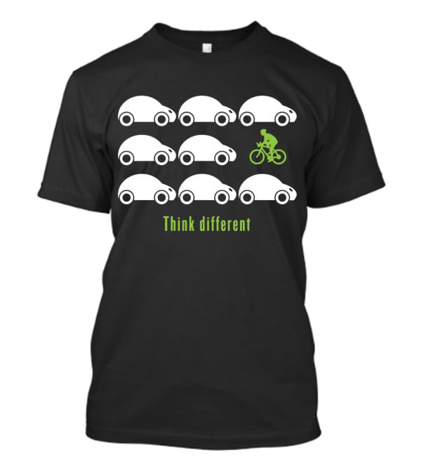 Think Different Cycling With Cars T-Shirt