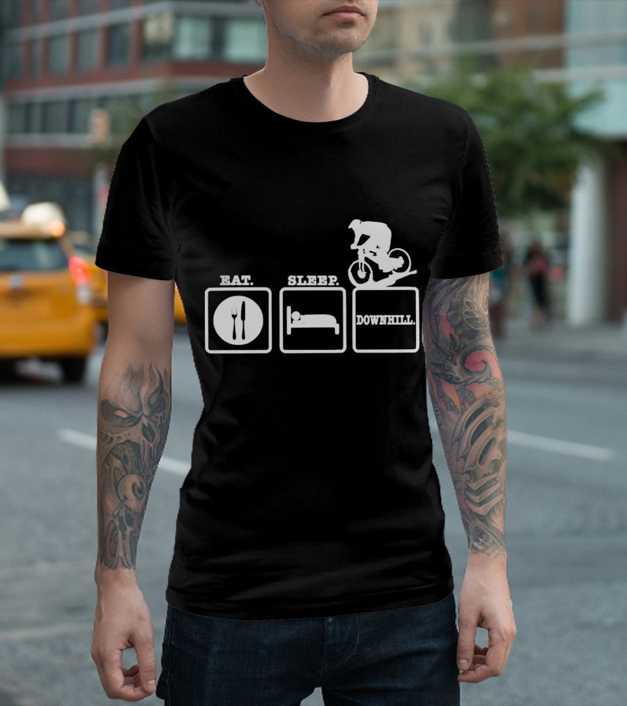 Eat Sleep Downhill Mountain Bike Cycling Cycle T-Shirt