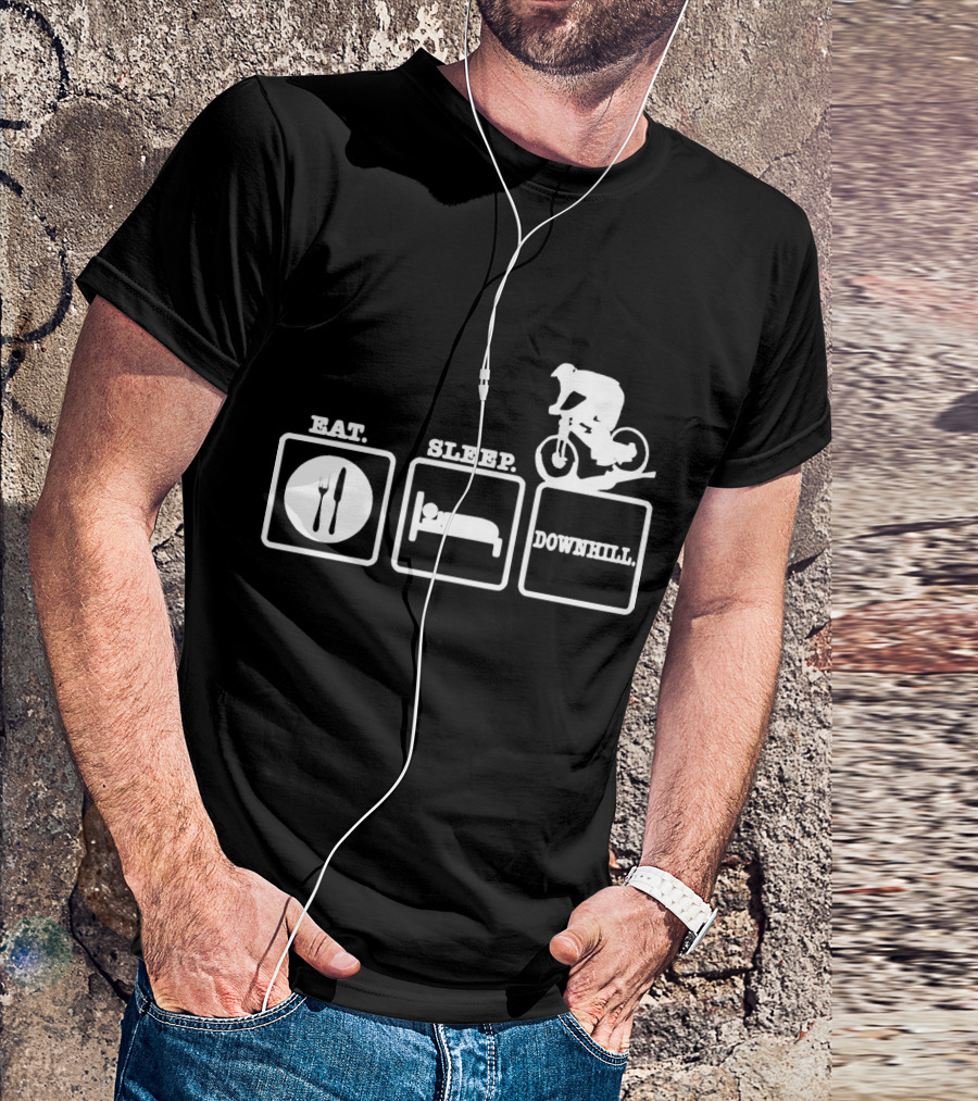 Eat Sleep Downhill Mountain Bike Cycling Cycle T-Shirt