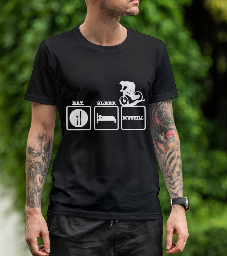 Eat Sleep Downhill Mountain Bike Cycling Cycle T-Shirt