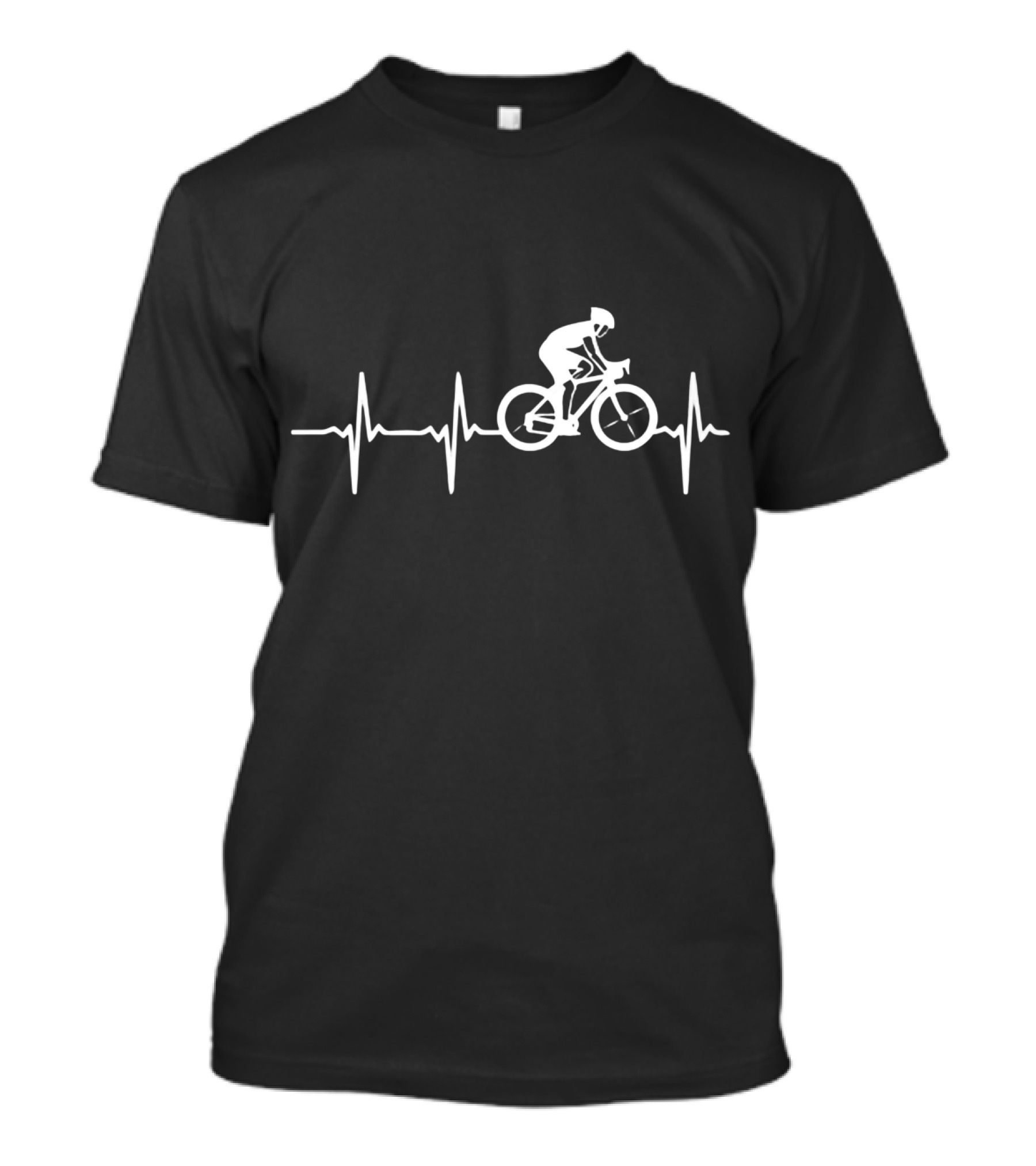 Men Cycling Heartbeat EKG Pulse Cyclist T-Shirt