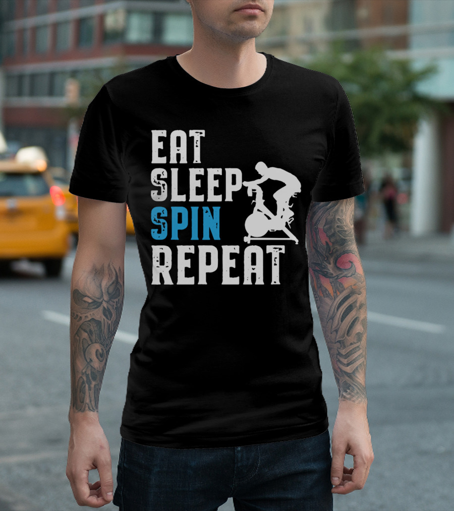Eat Sleep Spin Repeat Spinning And Indoor Cycling T-Shirt