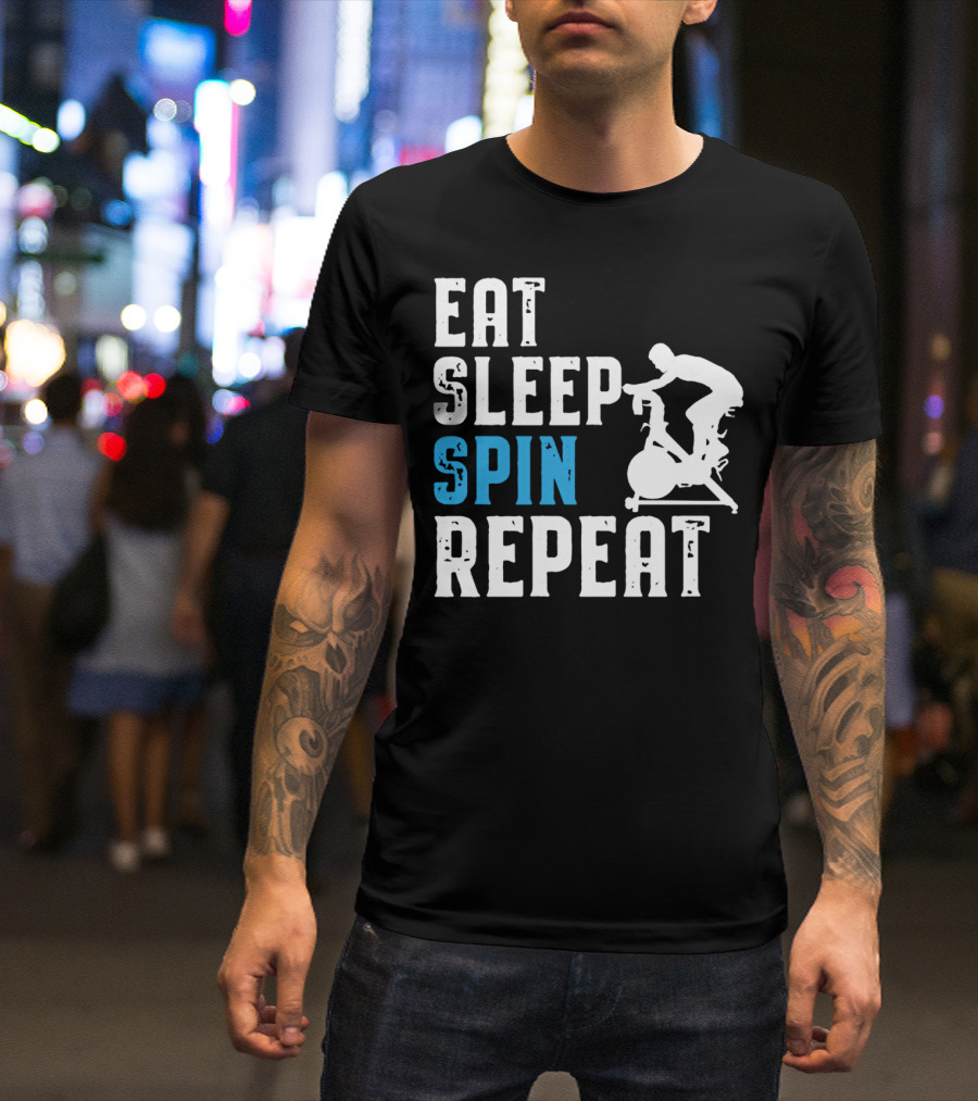 Eat Sleep Spin Repeat Spinning And Indoor Cycling T-Shirt
