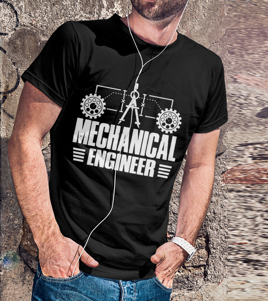 Mechanical Engineer Gears And Compass T-Shirt
