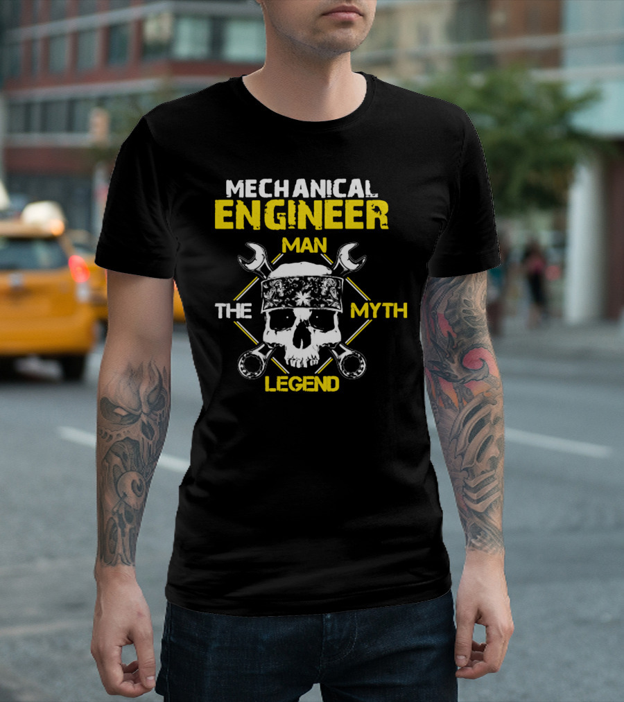 Mechanical Engineer Man The Myth The Legend Skull Wrenches Bandana T-Shirt