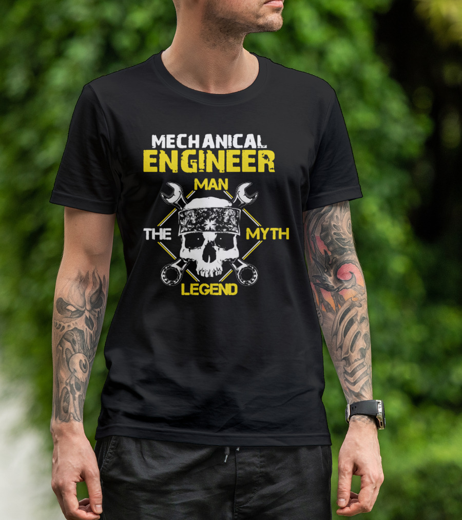 Mechanical Engineer Man The Myth The Legend Skull Wrenches Bandana T-Shirt