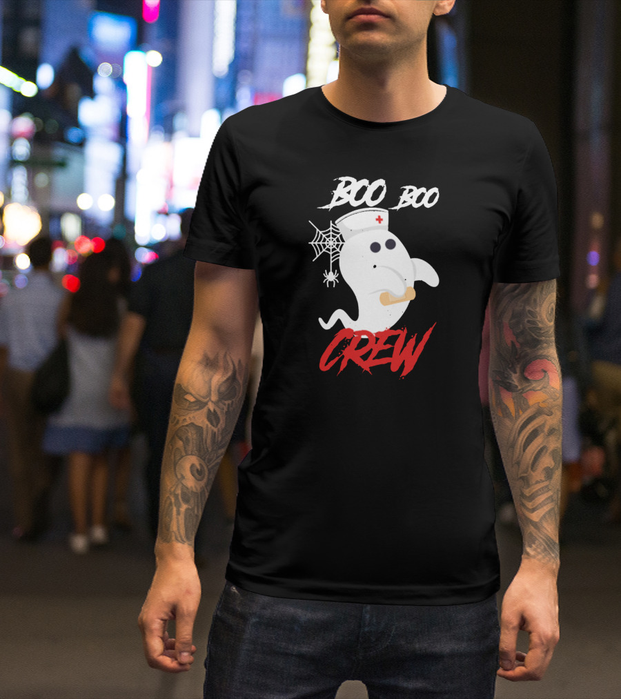 Boo Boo Crew Halloween Nurse Ghost Costume T-Shirt