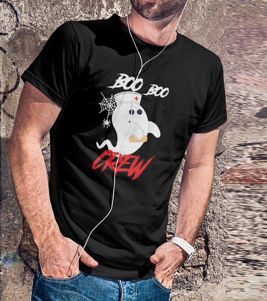 Boo Boo Crew Halloween Nurse Ghost Costume T-Shirt