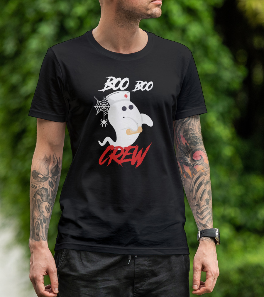 Boo Boo Crew Halloween Nurse Ghost Costume T-Shirt