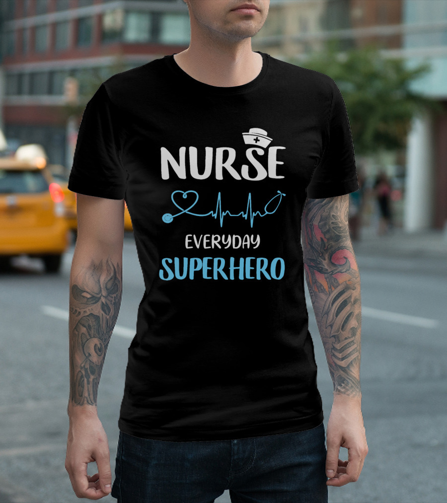Nurse Everyday Superhero Heartbeat T-Shirt
