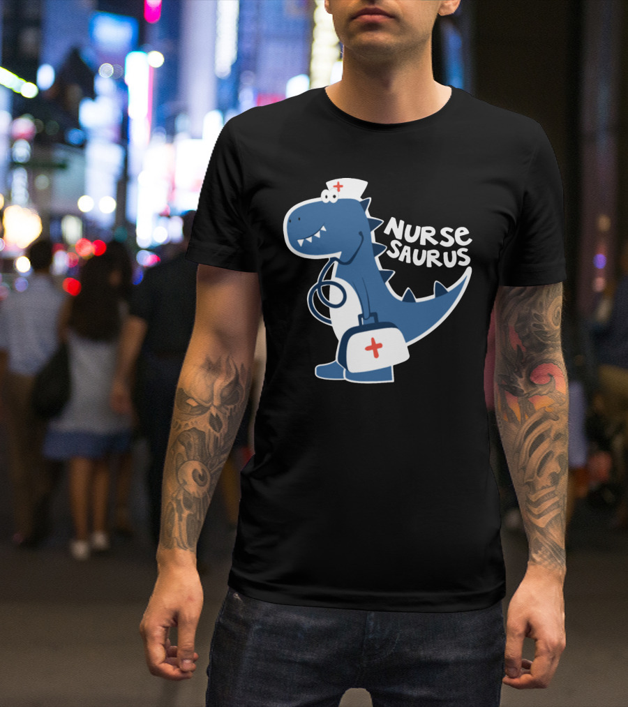 Nurse Saurus With Stethoscope And Medical Bag T-Shirt