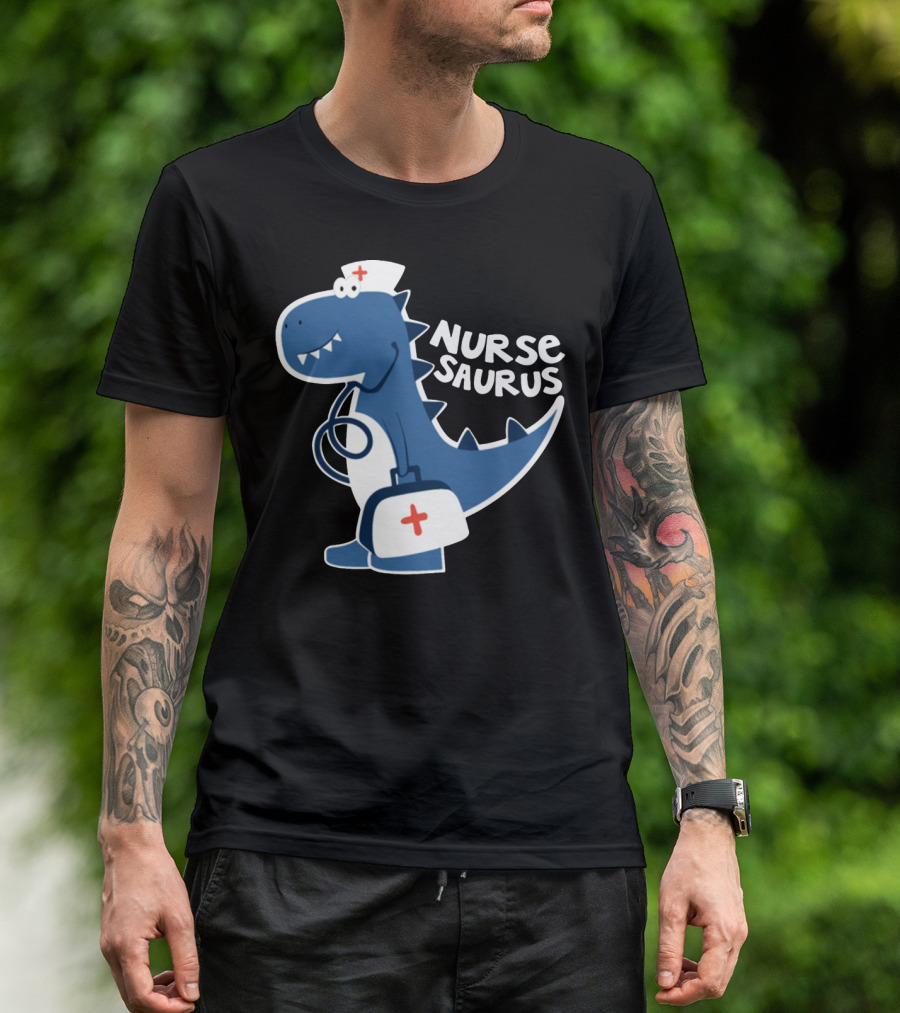 Nurse Saurus With Stethoscope And Medical Bag T-Shirt
