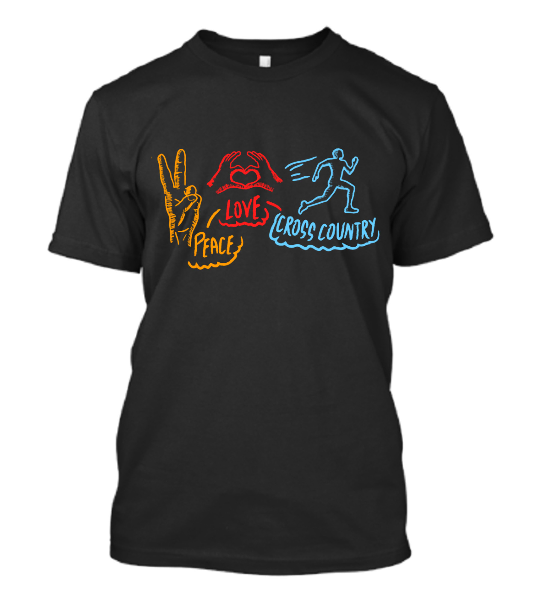 Peace Love Cross Country Running Runner CC XC T-Shirt