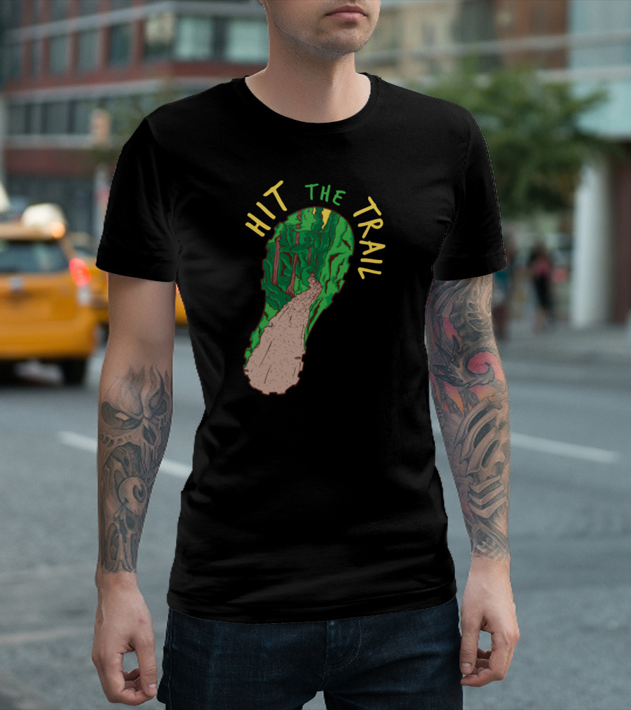 Hit the Trail Running Trail Footprint Pathway Forest Adventure T-Shirt