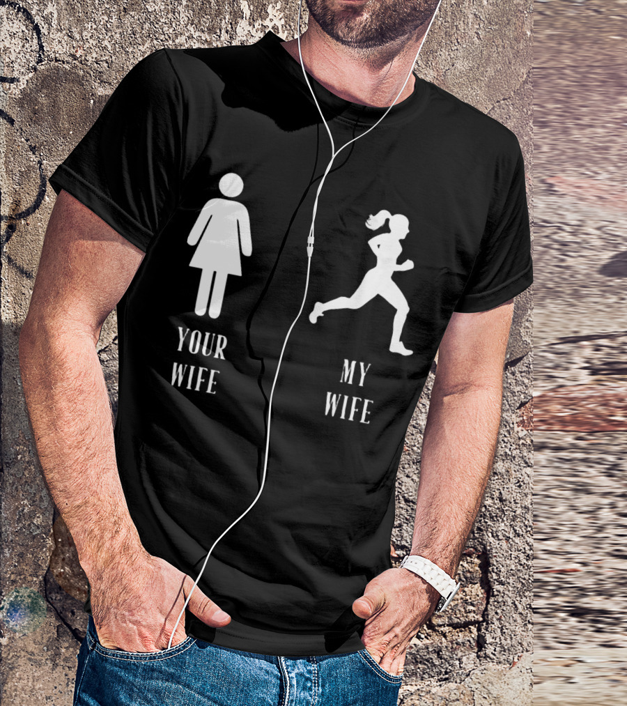 Your Wife My Wife Running Iconic Symbol Contrast T-Shirt
