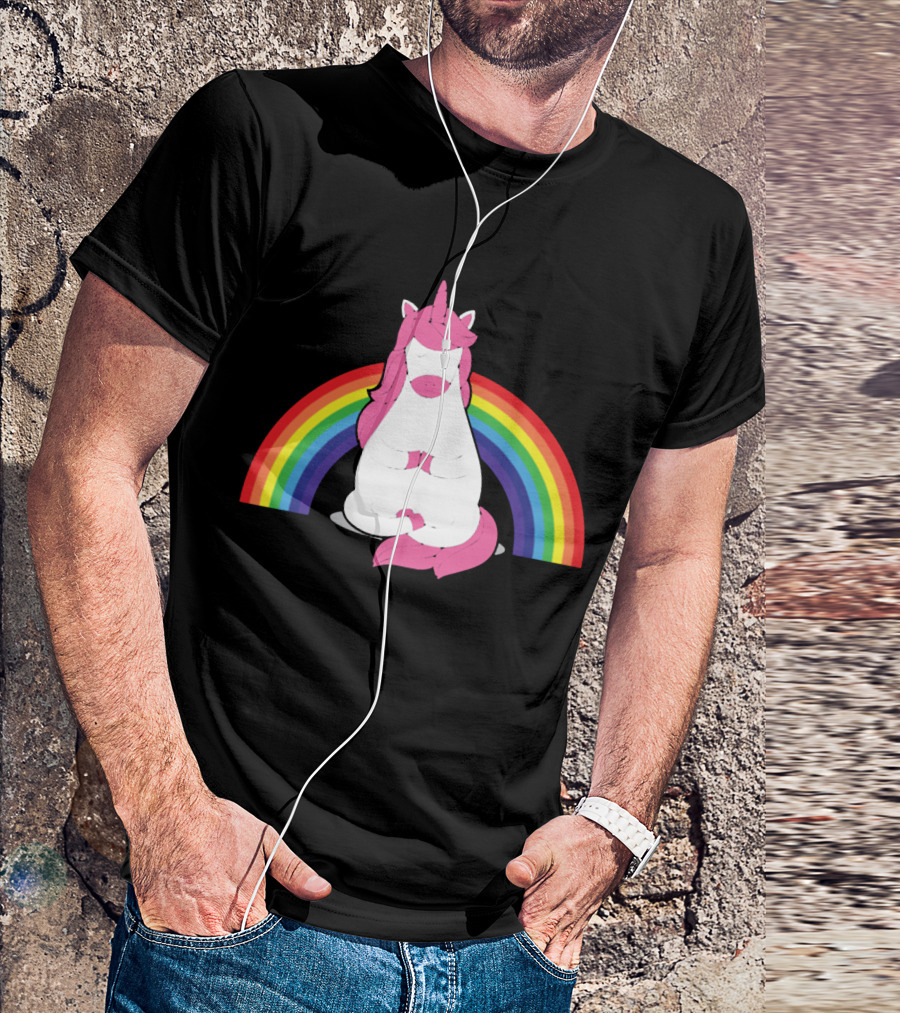 Yoga Unicorn Rainbow Funny Gym Workout Humor Cool Unicorn T-Shirt