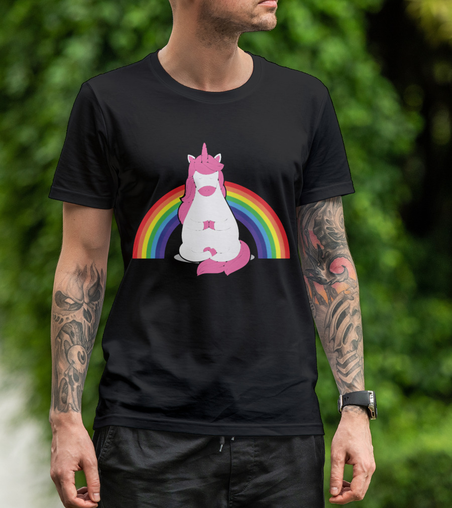 Yoga Unicorn Rainbow Funny Gym Workout Humor Cool Unicorn T-Shirt
