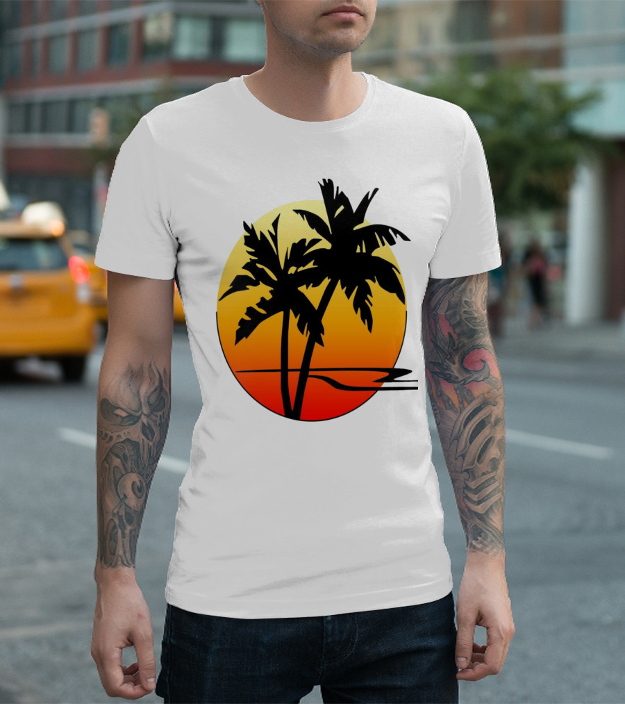 Palm Trees Sunset Summer Holiday Vibes T-Shirt