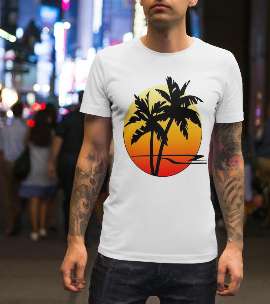 Palm Trees Sunset Summer Holiday Vibes T-Shirt