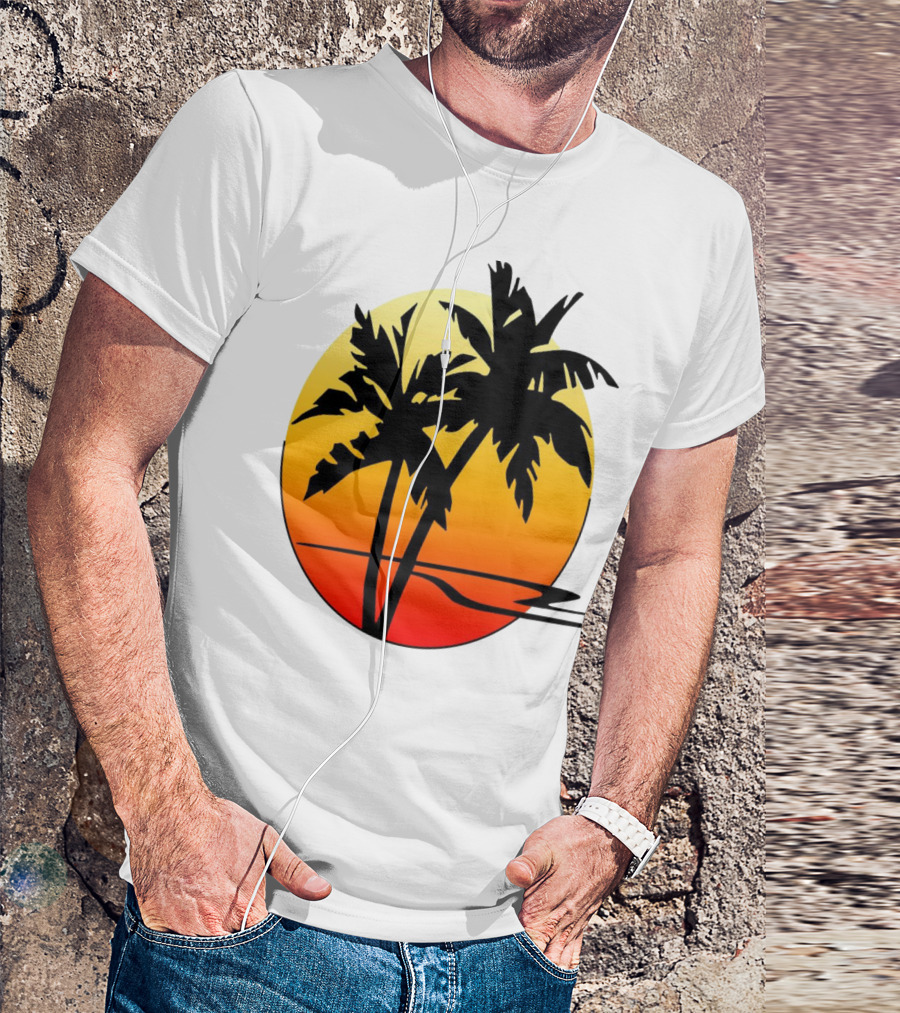 Palm Trees Sunset Summer Holiday Vibes T-Shirt