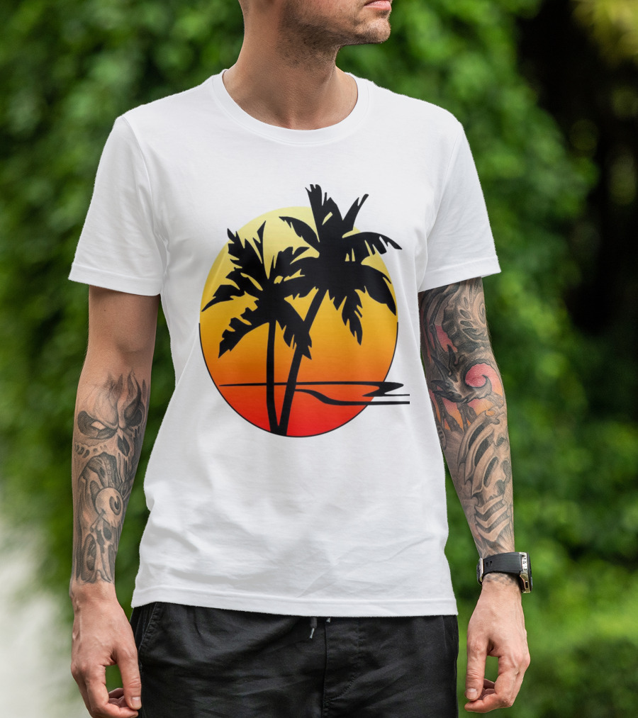 Palm Trees Sunset Summer Holiday Vibes T-Shirt