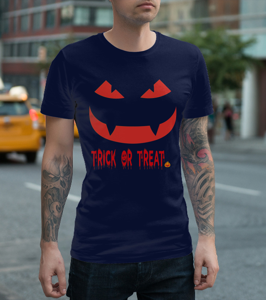 HALLOWEEN Trick or Treat Jack-o'-Lantern Face T-Shirt