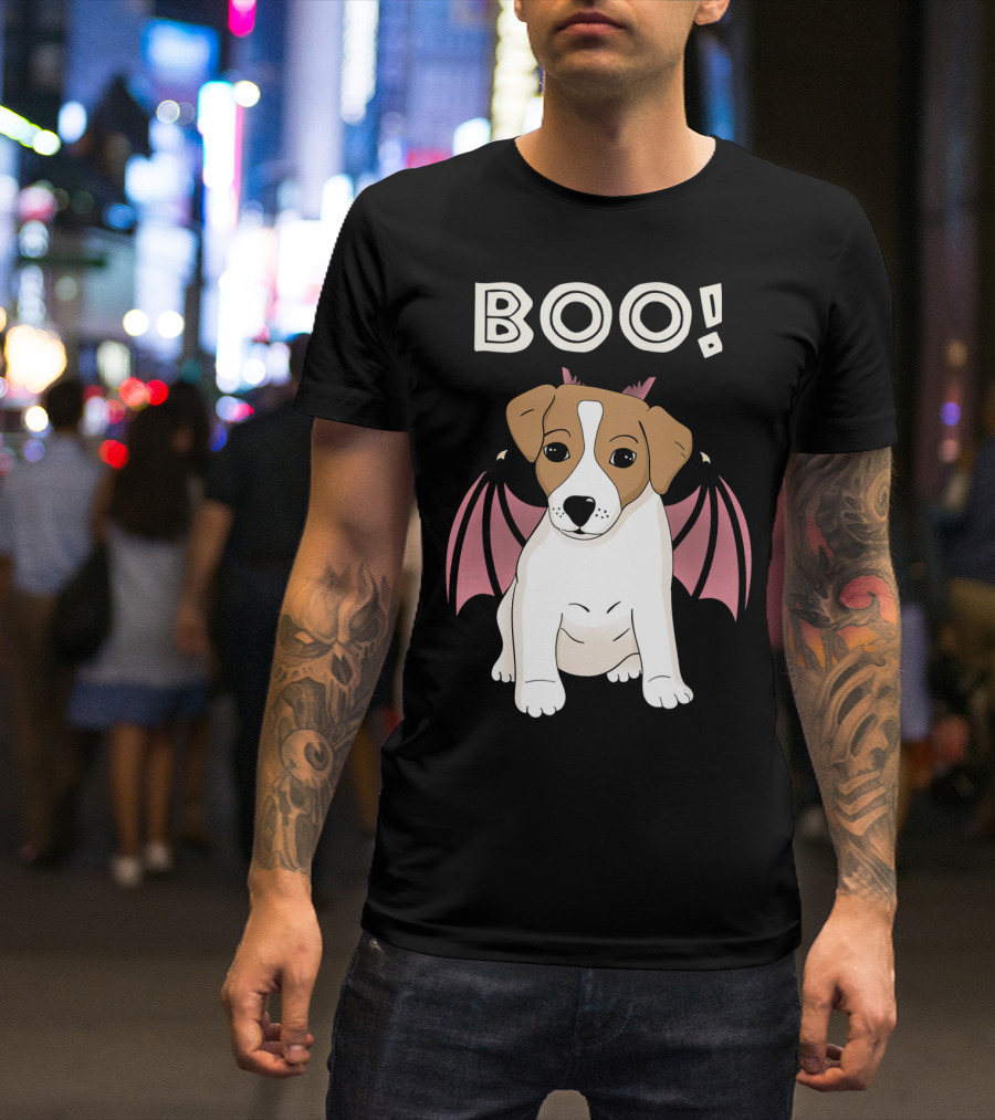 BOO Jack Russell Terrier With Bat Wings T-Shirt