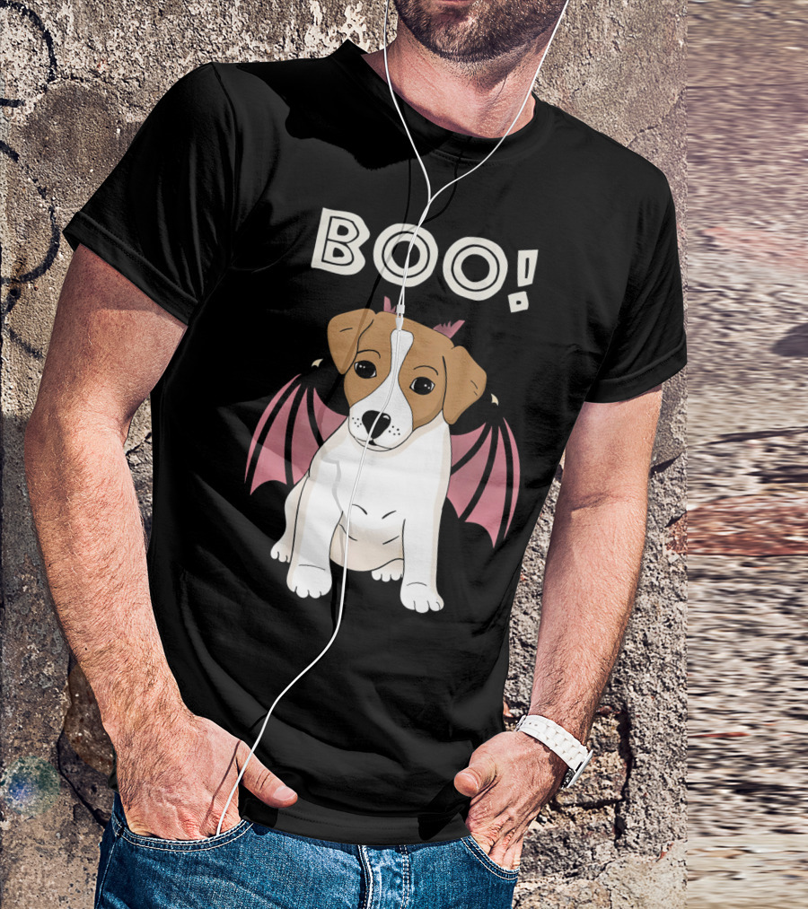 BOO Jack Russell Terrier With Bat Wings T-Shirt