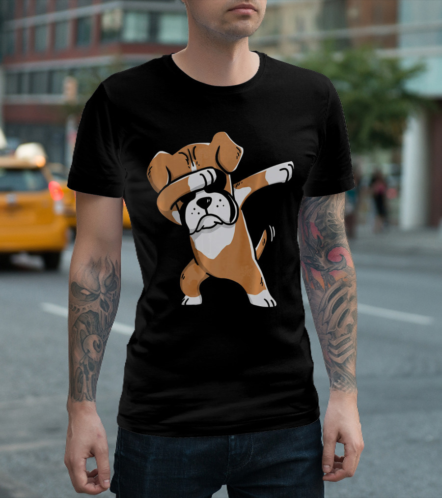 Kids Funny Dabbing Boxer Dog T-Shirt
