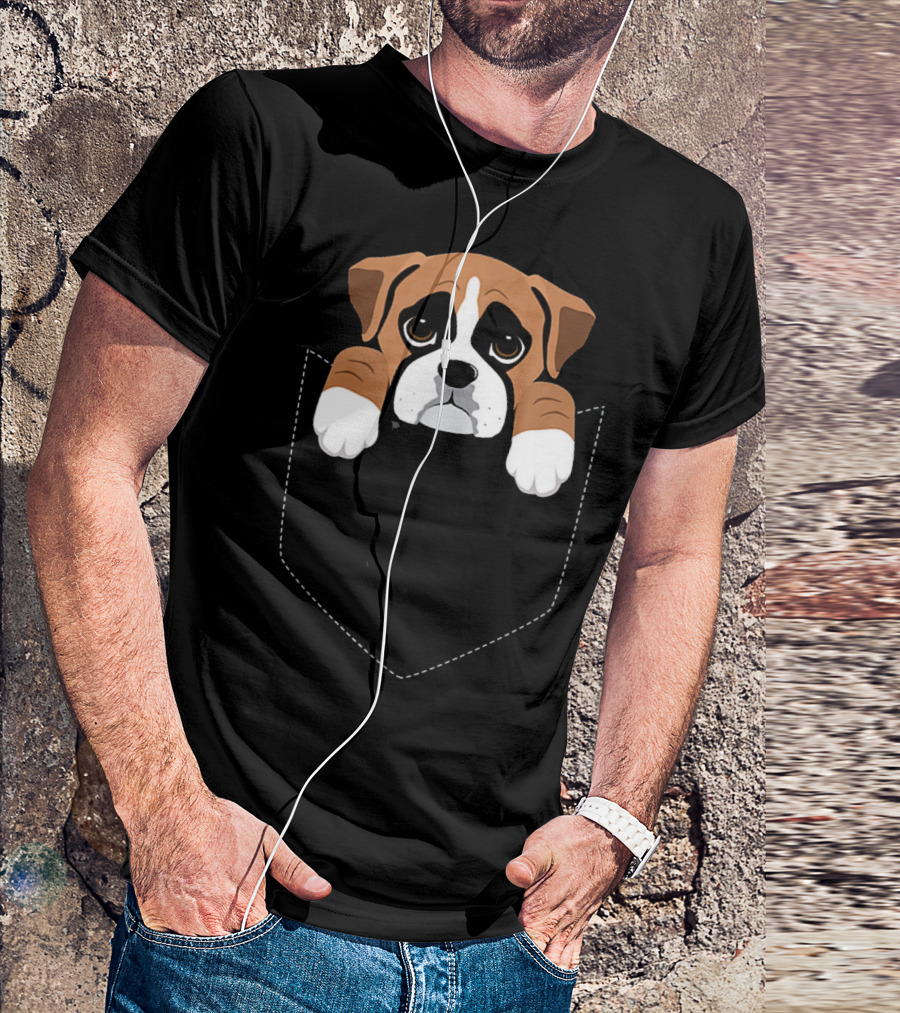 Boxer Dog Pocket Funny Dog T-Shirt