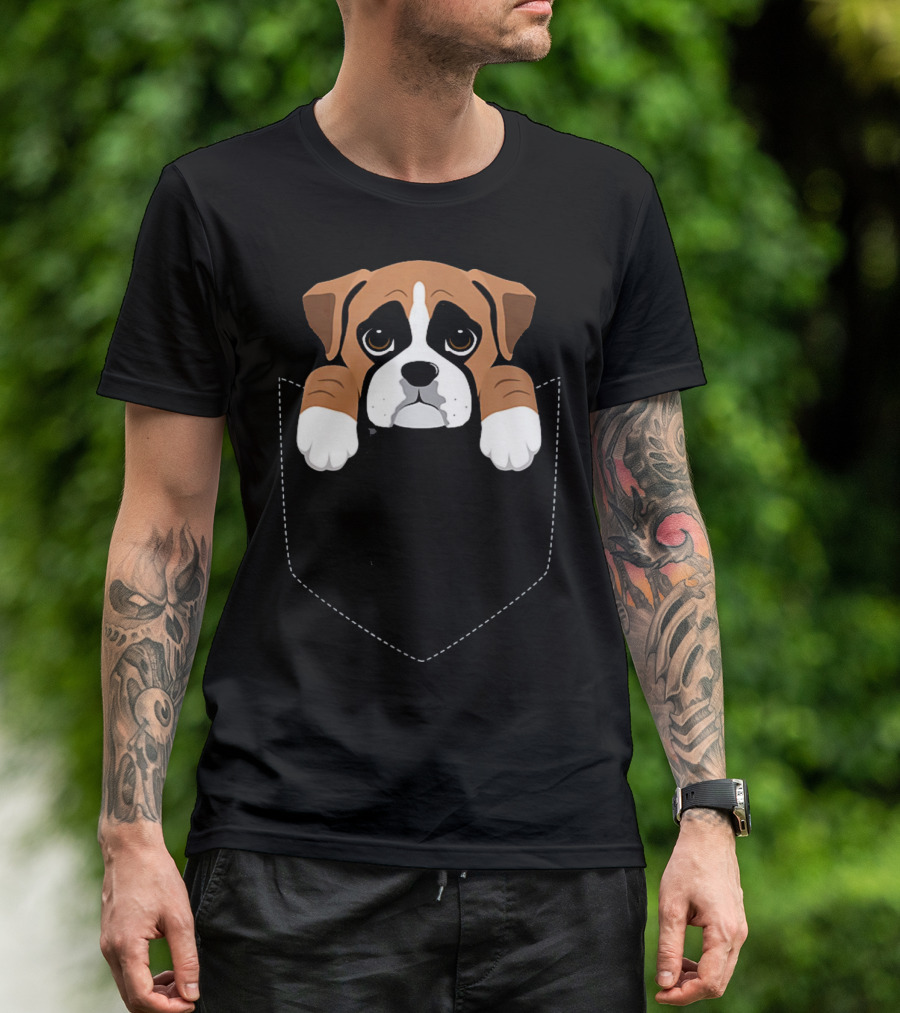 Boxer Dog Pocket Funny Dog T-Shirt