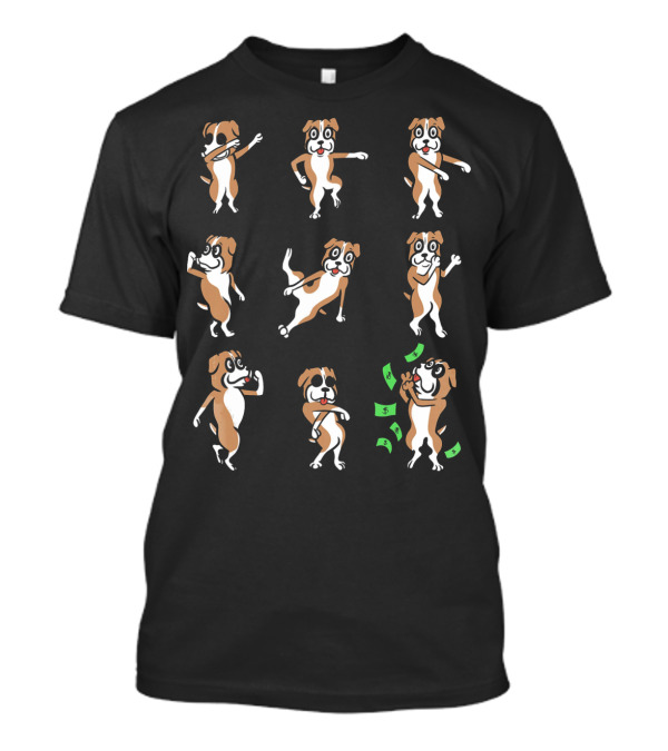 Boxer Dog Funny Dance Moves With Money Animation T-Shirt