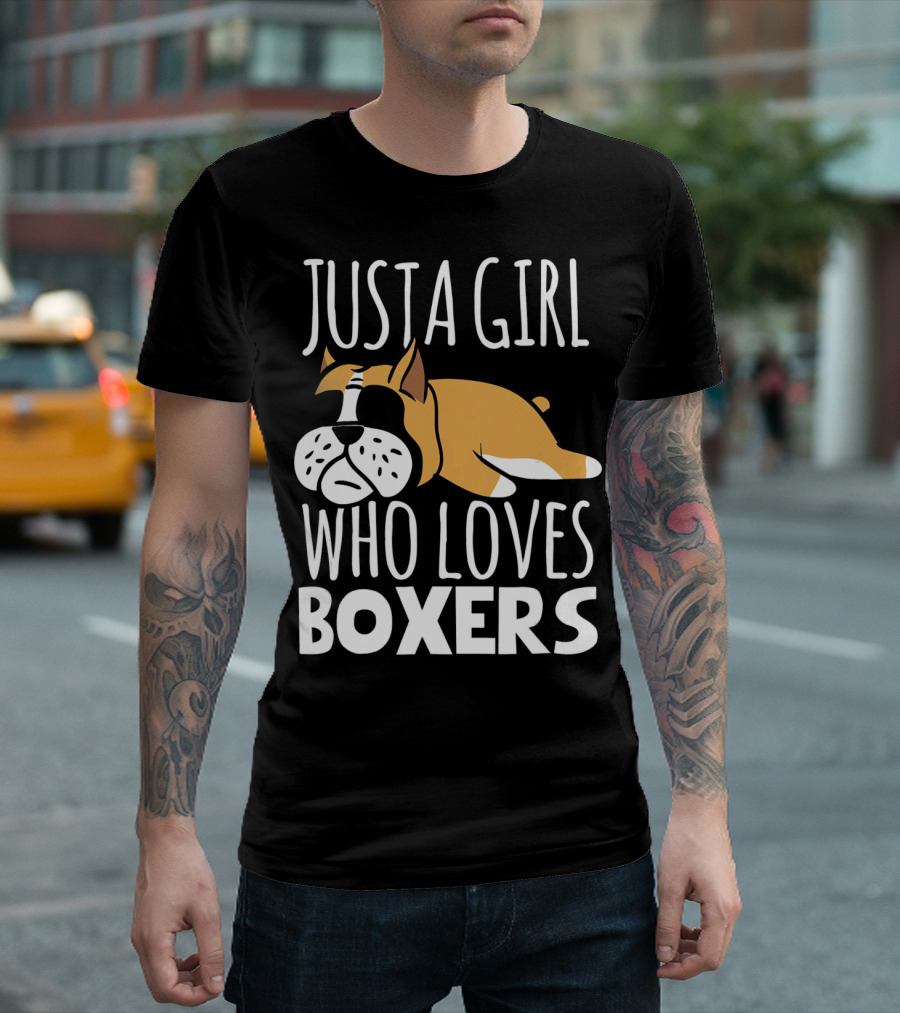 Just A Girl Who Loves Boxers Bulldog T-Shirt