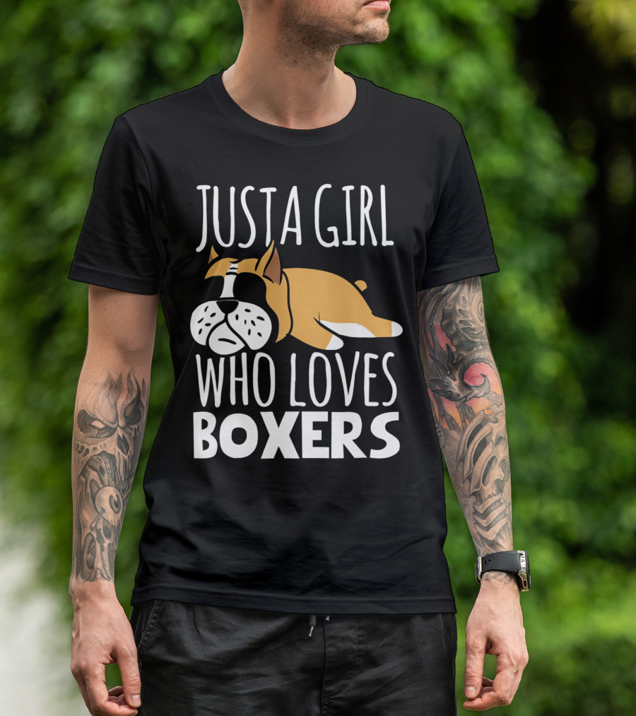 Just A Girl Who Loves Boxers Bulldog T-Shirt