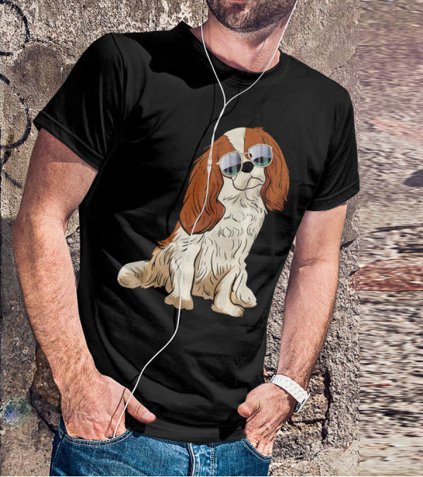 Cavalier King Charles Spaniel Dog With Sunglasses T-Shirt