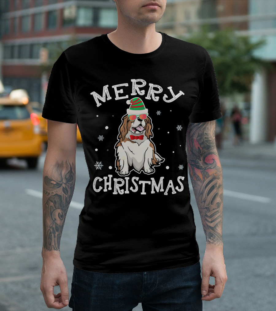CAVALIER KING CHARLES SPANIEL Merry Christmas Noel Hat T-Shirt