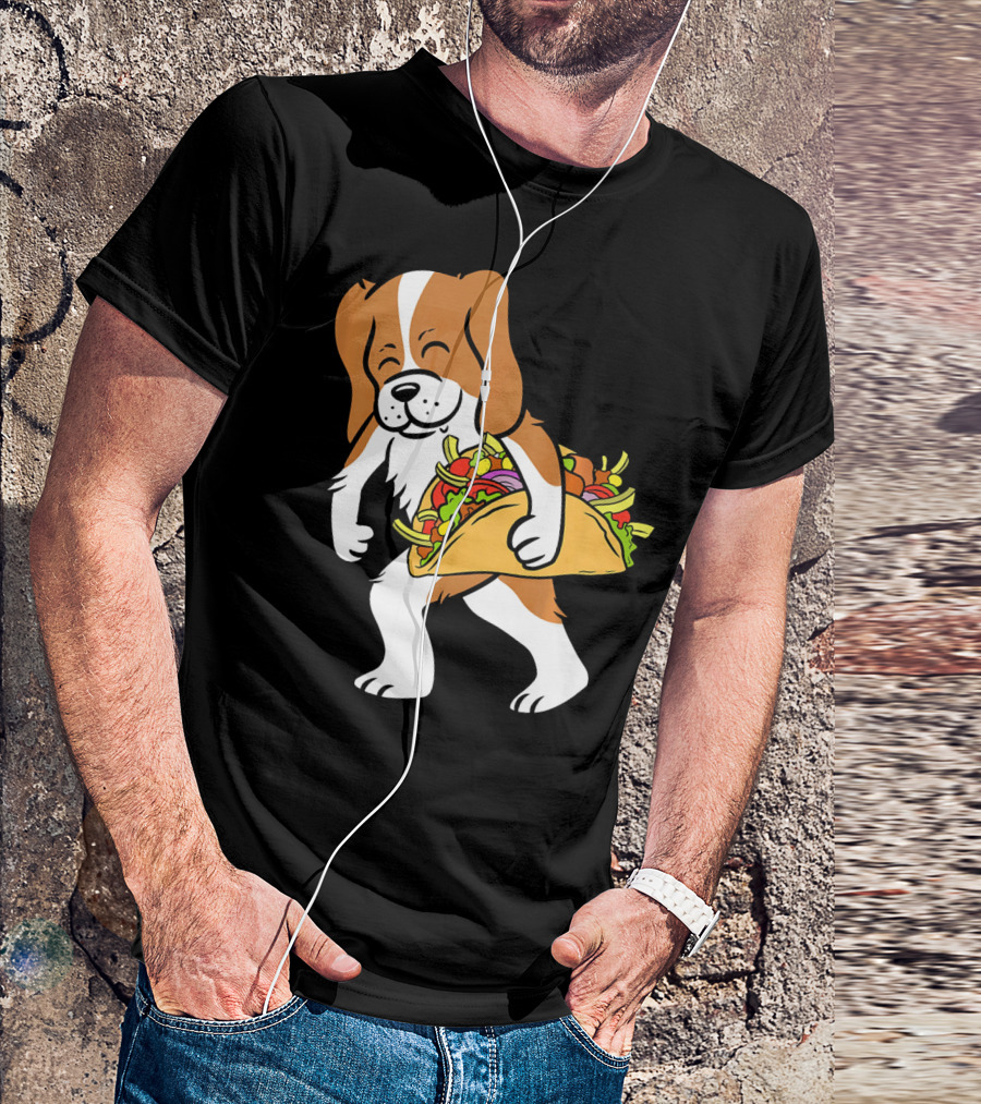Cavalier King Charles Spaniel Carrying Taco With Vegetables T-Shirt