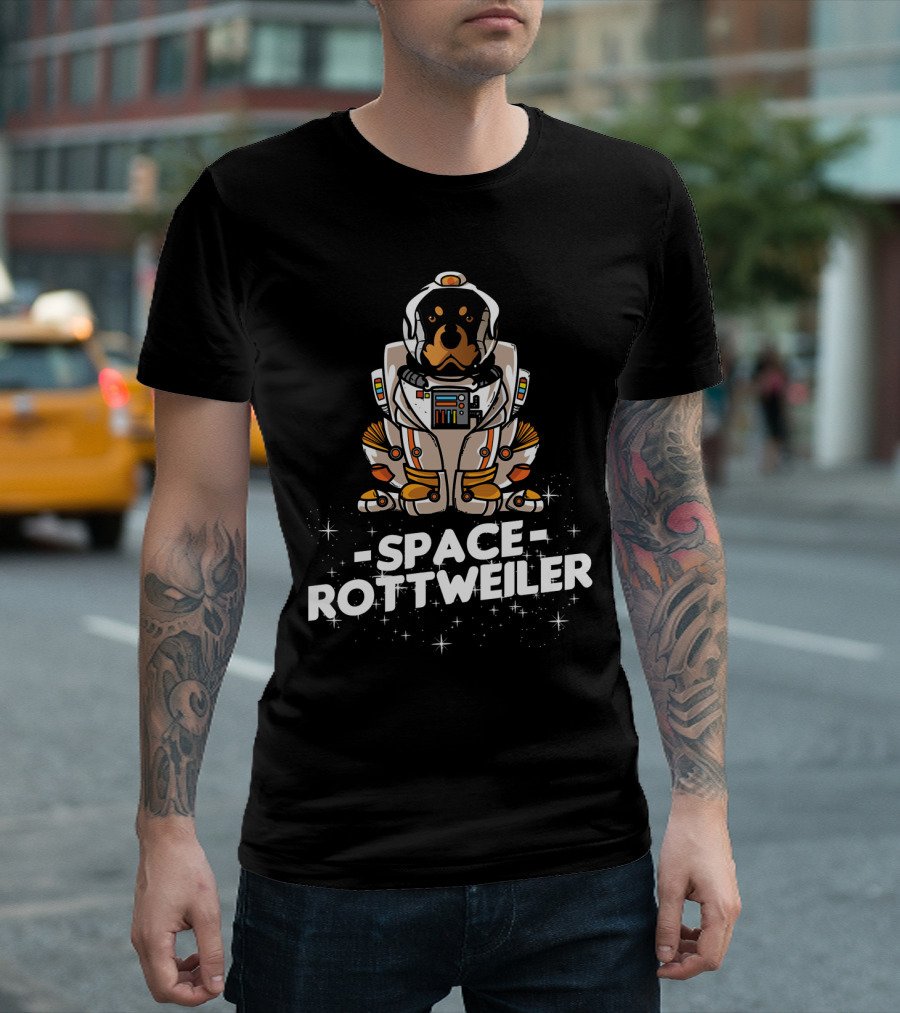Space Rottweiler Astronaut Suit Christmas Dog T-Shirt